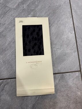 Anthropologie Black Lace Patterned Tights size medium